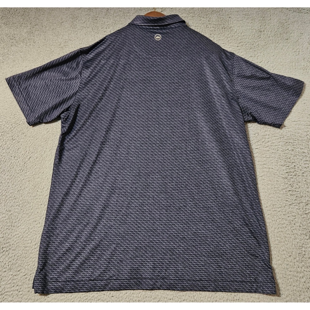 Peter Millar Car Polo Shirt Mens XL Blue Geometric Crown Crafted Golf MS21EK507S - Picture 3 of 9